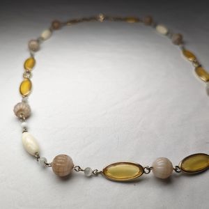 4/$25 Chunky Necklace Gold and White